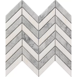 White & Gray Chevron - stone tile